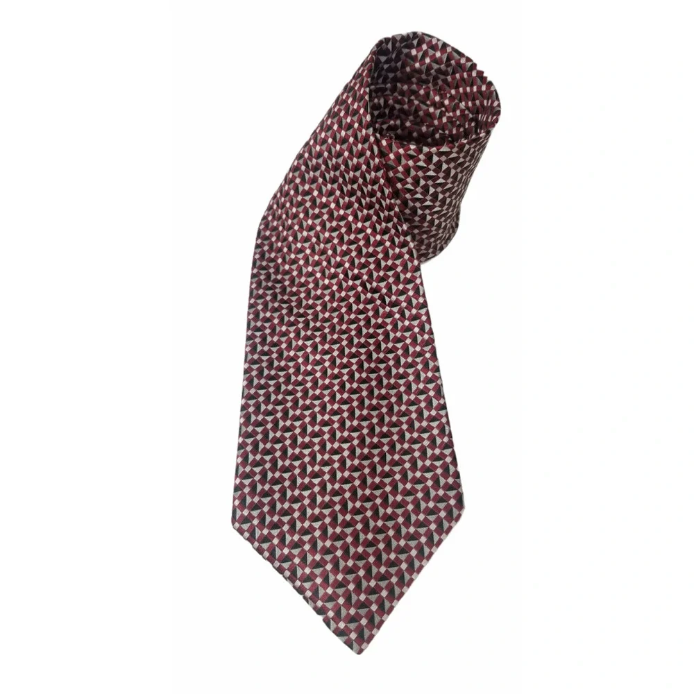 Geoffrey Beene Men's Handmade Silk Tie Geometric Multi Color 58 x 3 NWOT